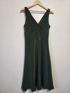 NWOT J. Crew Sophia Silk Tricotine Midi Dress Emerald Green Size 12 NWOT